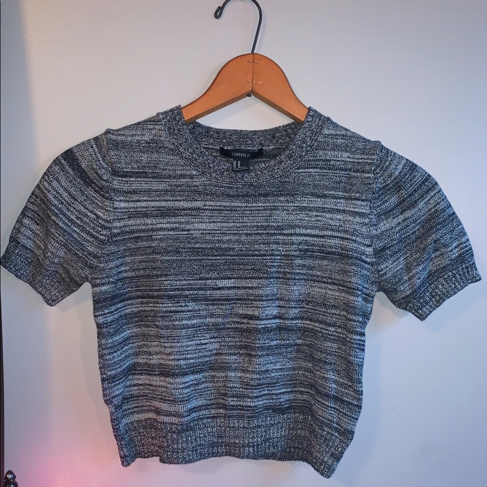 Grey Knitted Crop Top